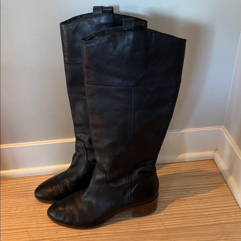 Louise et Cie Lo-Verrah Boots Women’s Black Leather Heeled Riding Size 8